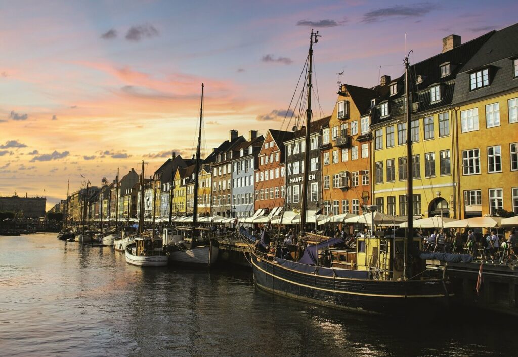 Kopenhaga, Dania - Zachód słońca