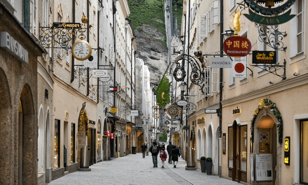 Getreidegasse - popularna ulica Salzburga